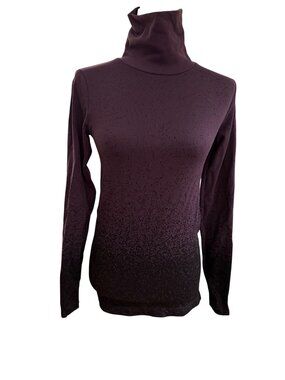 Athleta Flurry Base Layer Turtleneck Purple Black Ombre Speckle Women’s Small